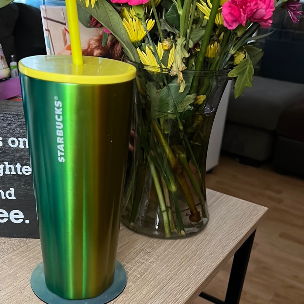 Starbucks Green and Yellow Tumbler